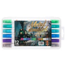 東亞PMS 雙頭金屬色麥克筆, 1個, 12色
