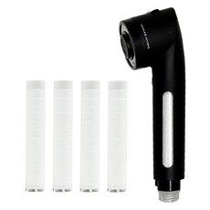 Daejung Waters 韓國產 Full Clean 廚房用過濾頭 黑色 JWK207-1 + 補充濾芯 4入組, 1個