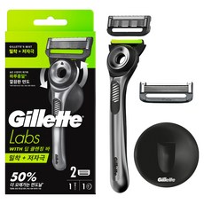 gillettelabs 深層清潔皂刮鬍刀組, 1套, 刮鬍刀 + 刀片 2入 + 掛架