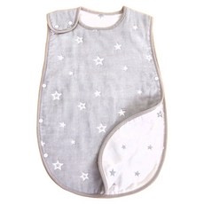 JoyNa 日式6層紗背心式防踢被, 星河閃耀 灰色 + 白色