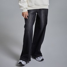 JCB 青少年側邊開衩寬版丹寧褲