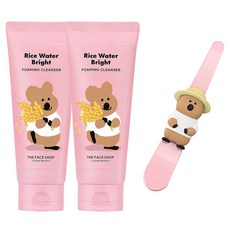 THE FACE SHOP 菲詩小舖 米糠亮白潔面乳 150ml + 150ml + Dinotaeng 髮夾, 1套