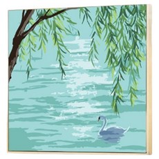 데이소이 DIY 미니풍경 유화 그리기 세트 30 x 30 cm, 1 호수 위의 백조, 1세트