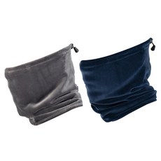 HIGH MOUNT 超細纖維運動脖圍 2件組, 1套, 灰色, 海軍藍