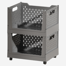 洛伊極簡推車, 灰色, 2層