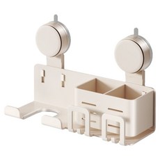 小麥購物 吸盤牙刷吹風機架 423g G913, 1個, 奶油白