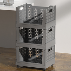 洛伊極簡手推車 38.5 x 29 x 69 cm, 3層, 灰色