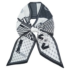 LouisQuatorze 絲綢字母窄版長絲巾 2DSM603