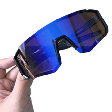 KODACHIEF 레어한 스포츠선글라스, 블랙 프레임 블루, 1개