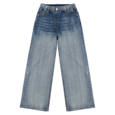 applepink 兒童藍色水洗寬版牛仔褲 U501