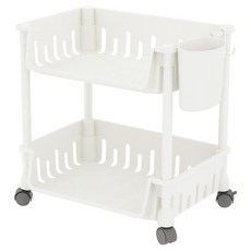 JOSIC 開放式U型四輪收納推車, 2層, 白色