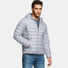 男士輕量羽絨連帽外套