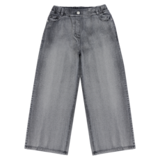 applepink 兒童款無彈力水洗寬鬆寬版牛仔褲 U502