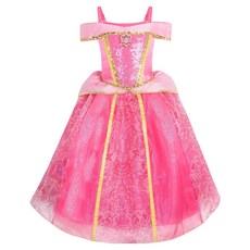 迪士尼商店 兒童公主睡美人奧蘿拉洋裝 角色扮演服 ver.2 7~8歲, 1個, 混色
