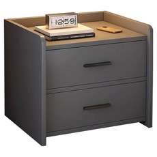 極美家居 質感床頭櫃/床邊櫃/邊櫃/收納櫃/抽屜櫃/日系床頭櫃 42 x 40 x 40cm, 1個, 雙抽灰色