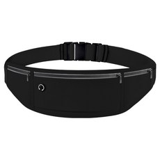 輕量防水手機收納跑步腰帶, 1個, 黑色