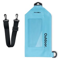 POLYWELL 寶利威爾 斜背手機防水袋 PW15-T65-1292, 1個, 淺藍色