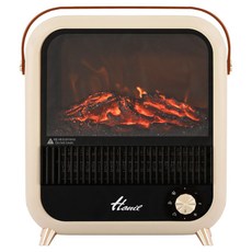 Hanil Electric 室內擬真火焰 PTC 迷你電暖器, hef-bl15, 象牙白