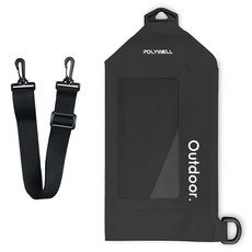POLYWELL 寶利威爾 斜背手機防水袋 PW15-T65-1290, 1個, 黑色