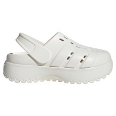 adidas 愛迪達 女款 ADILETTE CLOG PLATFORM 運動涼鞋 JP9576, 25.5cm, 米白色