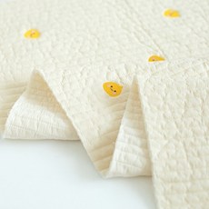 Lily Fabric 刺繡自然100支紗高密度絎縫布料, 1個, 小雞