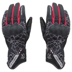 KOMINE 冬季防寒手套 雙手穿戴組 GK-826, CRUSH BLACK + RED