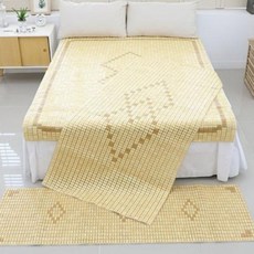 LEENDECO 床用涼感鑽石麻將蓆, 竹子