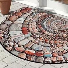 미소로운 현관 발매트 반원형, 조약돌, 1개