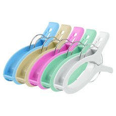 리빙메이커 다용도 대형 강력 빨래 집게 5종 세트, 화이트, 블루, 그린, 아이보리, 핑크, 1세트