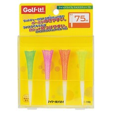 Golf it Lamehirity 寬頭防切/勾球塑膠高爾夫球梯 75mm T390 4入, 1個, 混色