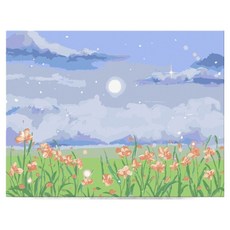 데이소이 감성 풍경 무드 DIY 숫자유화 2 풍경02 40 x 50 cm, 혼합색상, 1개