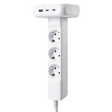 TELLO T型桌面空間利用高功率7孔4000W排插, 白色, 1個, 2m