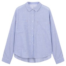 에이비에프지 여성용 스티치 면 롤업 스트라이프 셔츠 AFZ3MB41