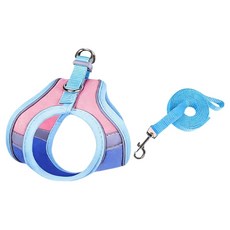 OMG 包裹背心式防掙脫貓咪牽引繩, 1個, 藍粉色