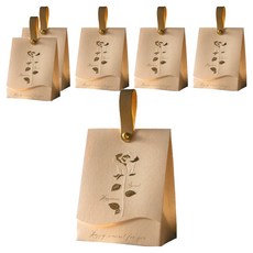 微笑迷你包裝袋, 6個, 奶油白玫瑰 + 皮革