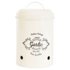EXCELSA 復古透氣收納罐 大蒜, 1個, 白色 + 黑色字