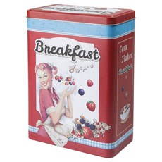 ibili 復古長方收納罐 玉米片, 1個, 紅色