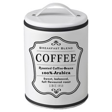 ibili 簡約復古咖啡收納罐, 1個, 白色 + 黑色字