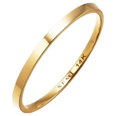 semijuwelry 女性用 14k Sami 扁平素面戒指 1.2mm