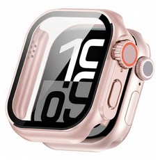 ITS LIFE Apple Watch Ultra風格變身強化玻璃全包覆保護殼, 1個, 玫瑰金