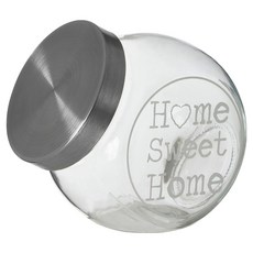 Premier 斜式玻璃收納罐 家 透明色 + 銀色, 700ml, 1個