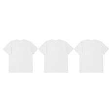 BASE ALPHA ESSENTIALS 男女通用透氣純棉V領短袖T恤 3件, 白色