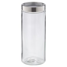 kela Kara 旋蓋玻璃收納罐 透明色 + 銀色, 1個, 2.1L