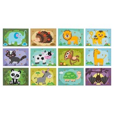 minhwashop EVA 動物貼紙遊戲 12入組 I250029A, 1套, 混色