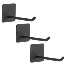 월드크린 스텐 후크 도구걸이 LV 롱타입 9cm, 블랙, 3개