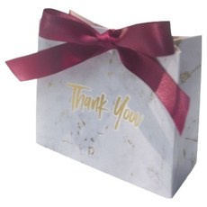 微笑的婚禮答禮品謝謝購物袋, 紅色緞帶, 10個