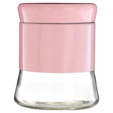 Premier 旋蓋玻璃收納罐 透明色 + 粉色, 1個, 800ml