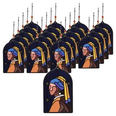 민화샵 조각 스티커 썬캐쳐 장식 진주 귀고리를 한 소녀 S250038A, 혼합색상, 20개