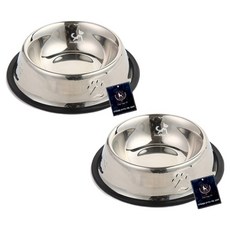 딩동펫 반려동물 퓨어 스텐 그릇 식기 소형, 실버, 2개