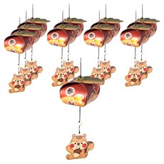 minhwashop 秋季立體紙質掛飾 松鼠 S250046A, 10個, 混合顏色